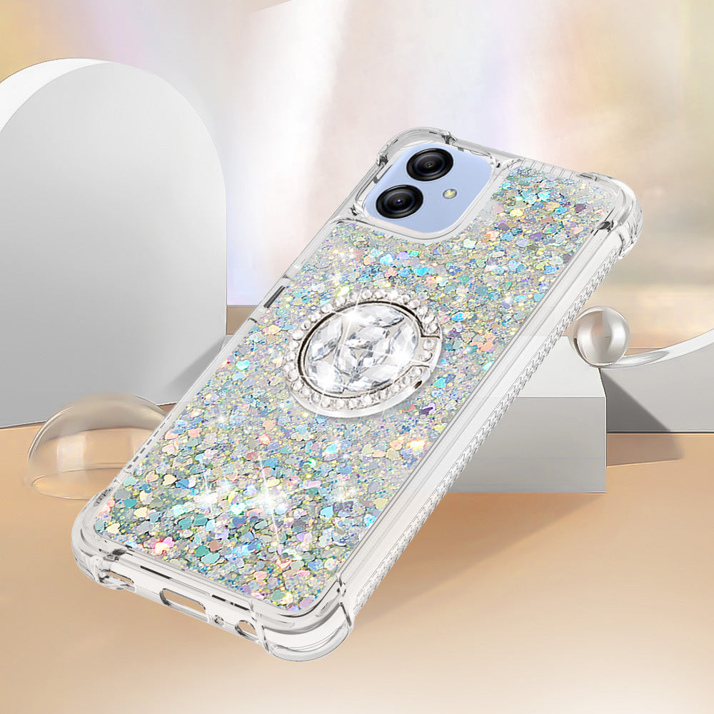 For Samsung Galaxy A04e 4G F04 4G M04 4G YB Quicksand Series-7 Liquid Quicksand TPU Phone Case Ring Kickstand Anti-drop Cover For Samsung Galaxy A04e 4G F04 4G M04 4G YB Quicksand Series-7 Liquid Quicksand TPU Phone Case Ring Kickstand Anti-drop Cover